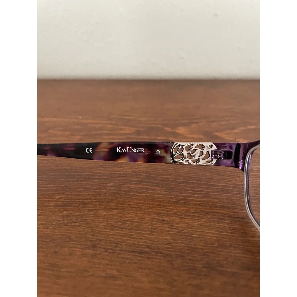 Kay Unger K143 Eyeglasses Purple Tortoiseshell FRAMES ONLY‎ Tortoise 52-17-135